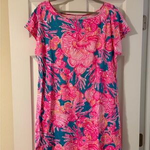 Lilly Pulitzer Pink and Blue Floral Mini Dress